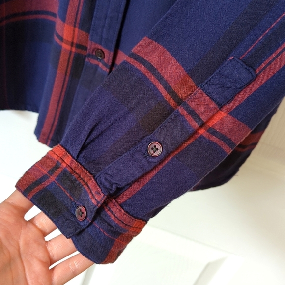 BDG Urban Outfitters Waterfall Plaid Oversized Long Sleeve Button Down Shirt L - Picture 9 of 12